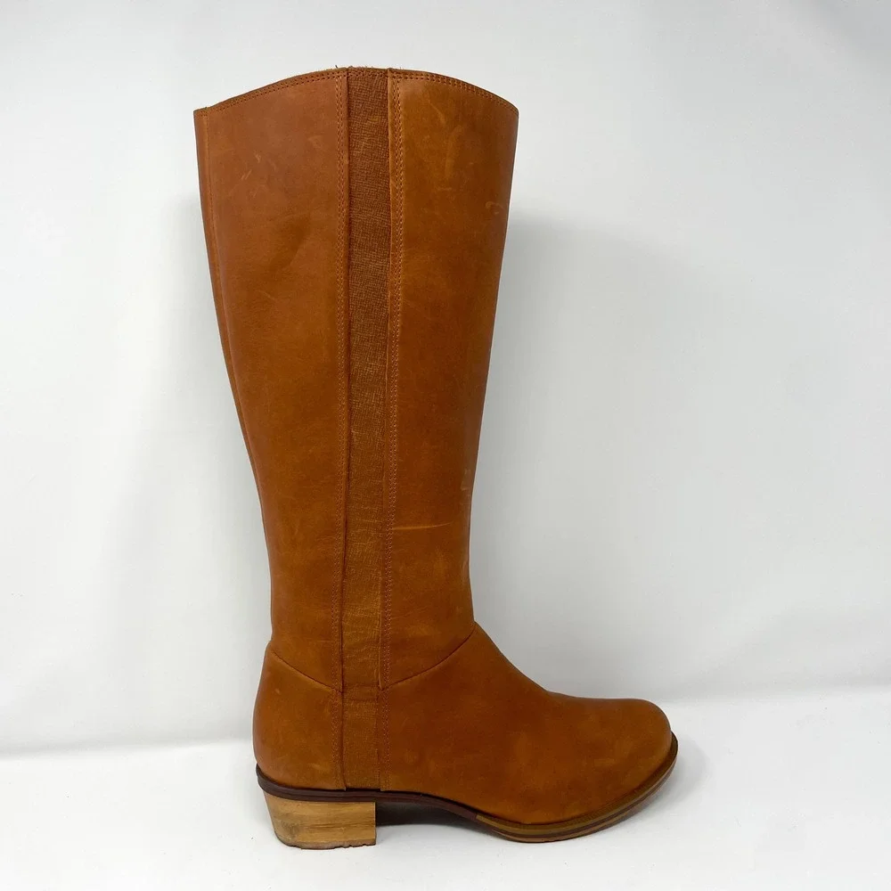 Chaco Cataluna Tall Riding Boots Womens 8.5 Tan Brown Waterproof Leather Rustic